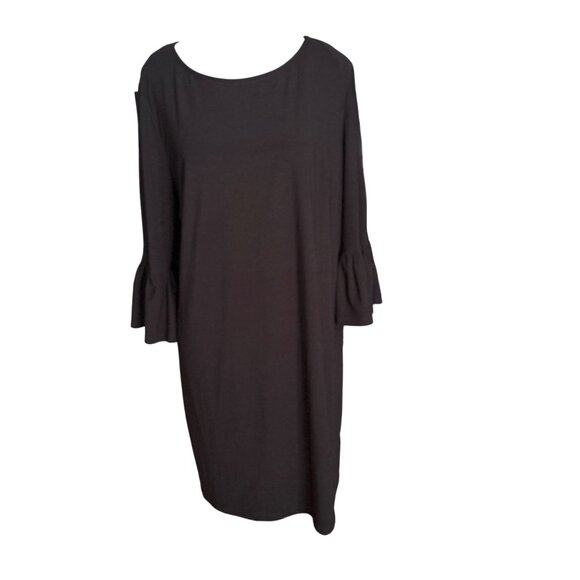 London Times Petites PL Black Dress With Bell Sleeves Womens Size PL - Picture 1 of 6
